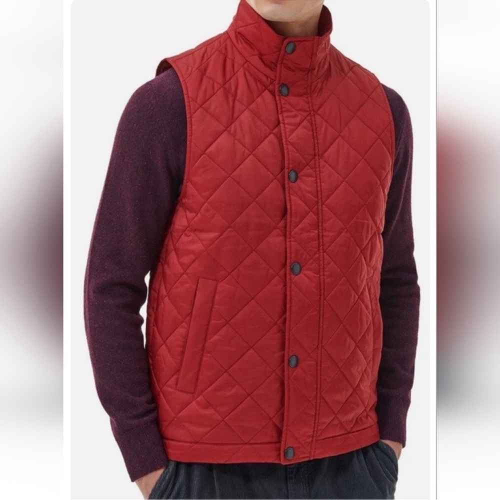 bour Barlow Quilted Vest Gilet Nylon Dark Red XL
